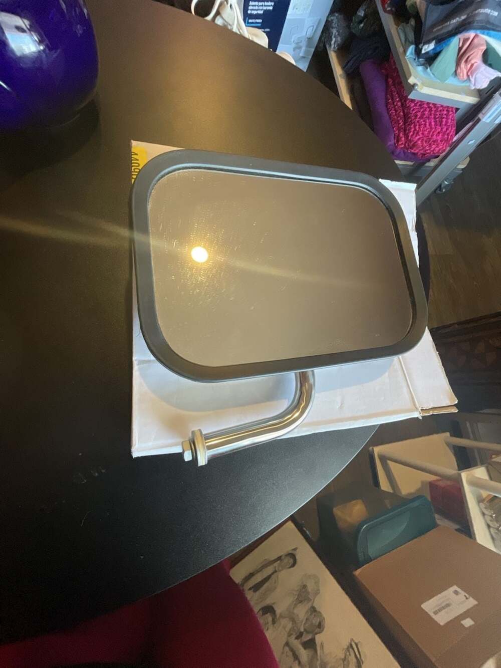 Vintage Heavy Duty Truck Side View Mirror with Mounting Bracket